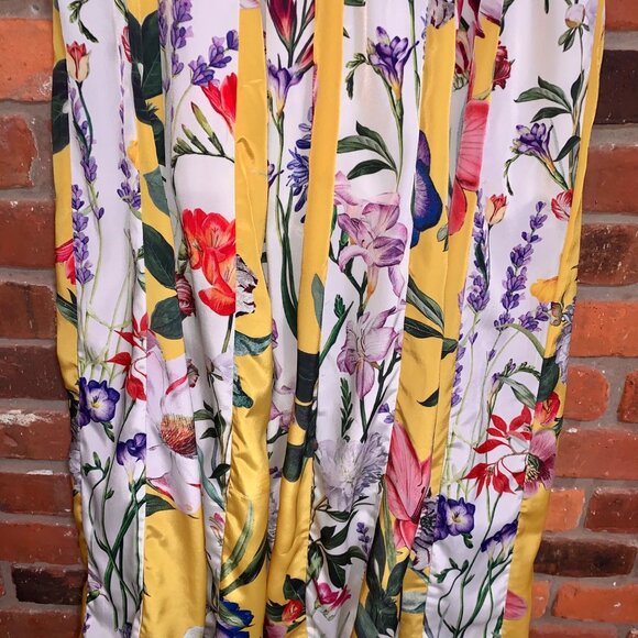 Rococo Sand Anthropologie Yellow Aprile Floral Pleated Skirt Size 4 - Picture 2 of 11